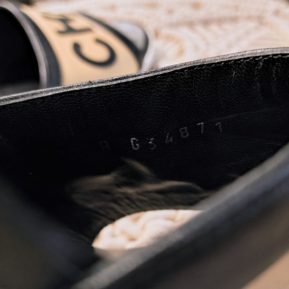 Price FIRM💯 CHANEL🖤SS19 Leather Slide Mules + PVC heel 39.5 - Picture 12 of 13